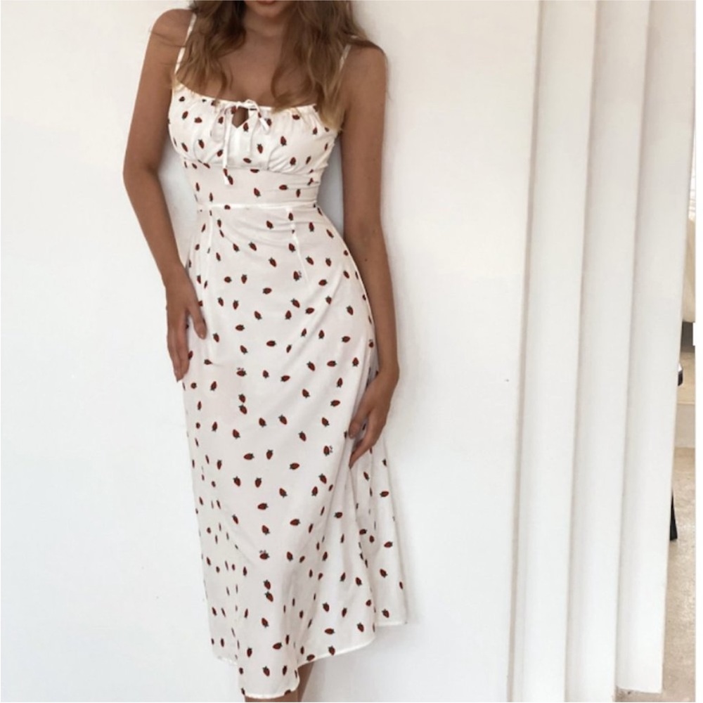 Strawberry Print Midi Dress - Picture 3 of 12